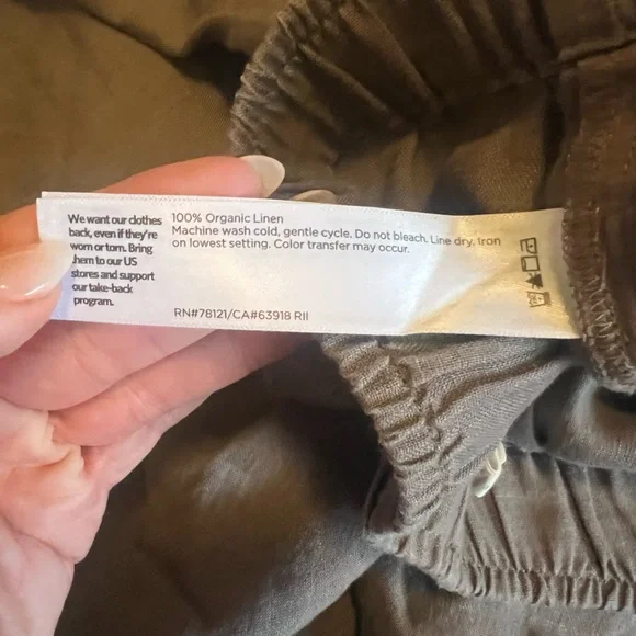 Eileen Fisher - Elastic Waist 100% Organic Cotton Pants - Picture 4 of 4